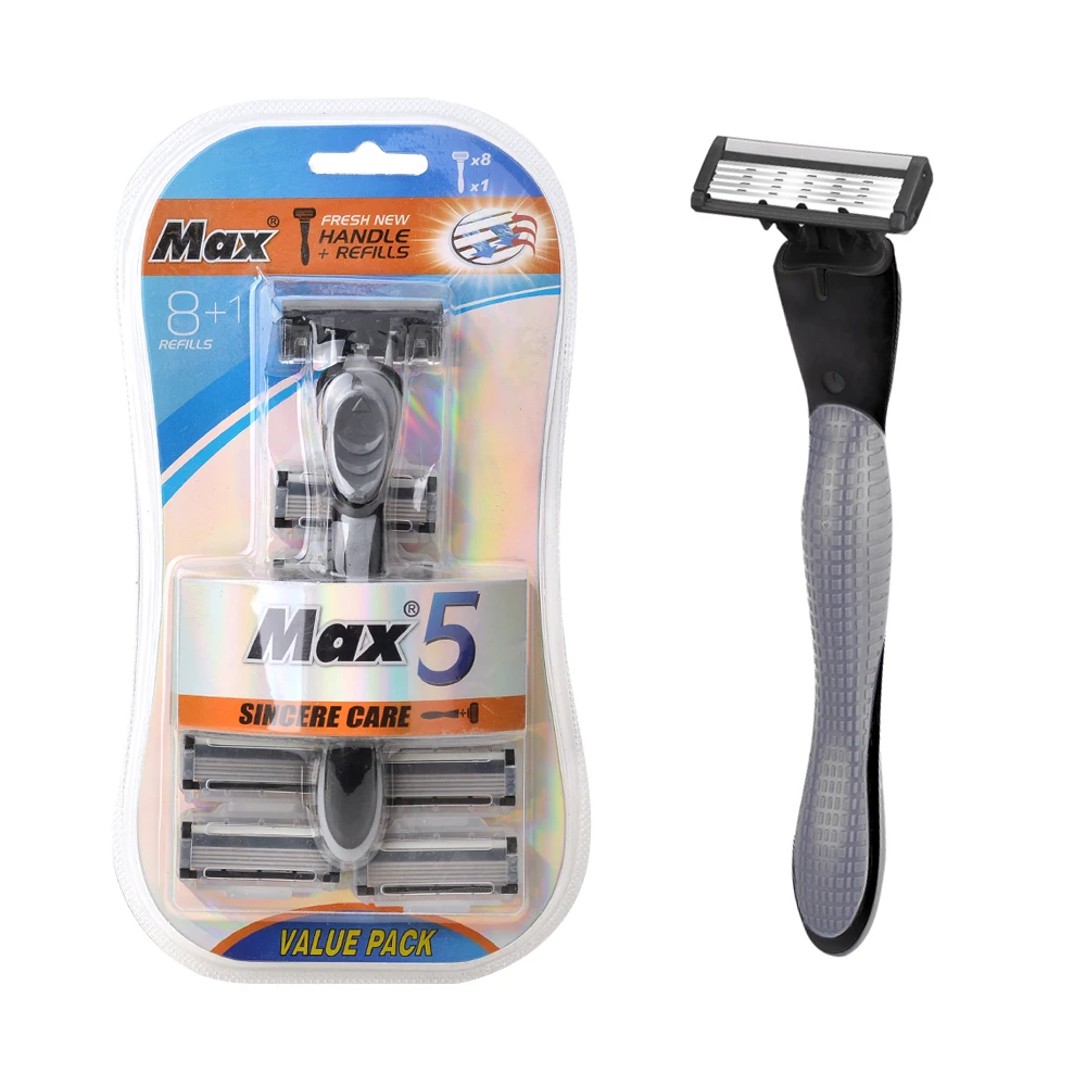 Max brand new design men razor shaving five blade reusable razor