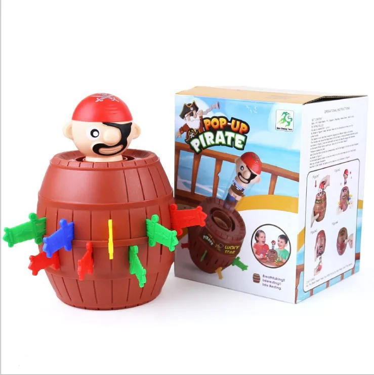 Wholesales 2024 New Hot Sale Pop Up Pirate Barrel Coin Bank Money Box Pirate Barrel Tricky Fidget Toys for kids