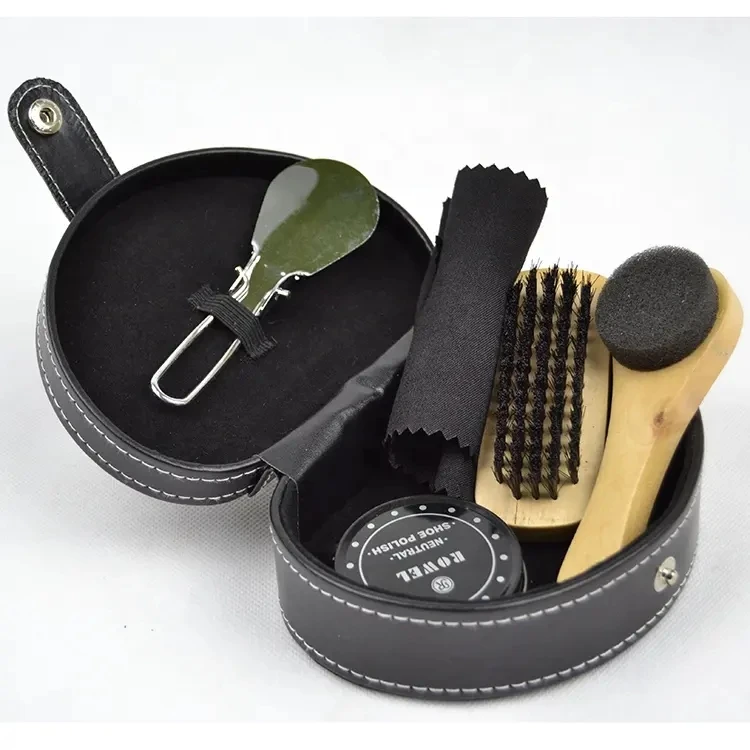 Factory direct supply shoe shine set leather shoe care kit custom logo shoe care set