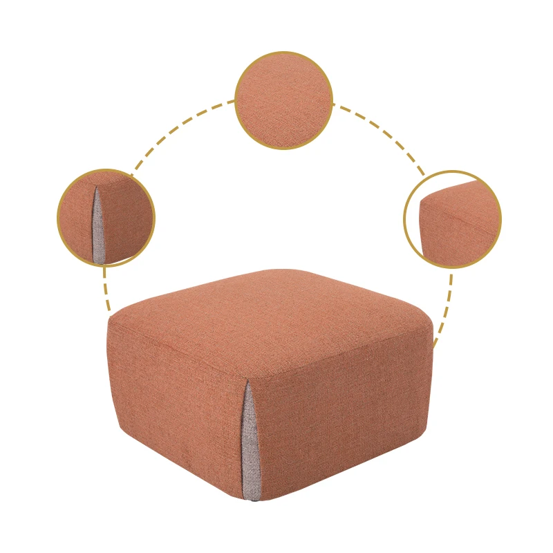 Home Furniture Fabric Modern Stool Pouf Ottoman Square Foot Stool For Living Room