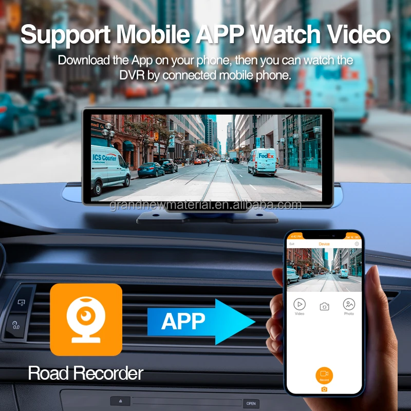 Автомобильный видеорегистратор GRANDnavi 10 26 дюйма Поддержка беспроводного CarPlay монитора Android автомобильный сенсорный экран монитор приборной панели