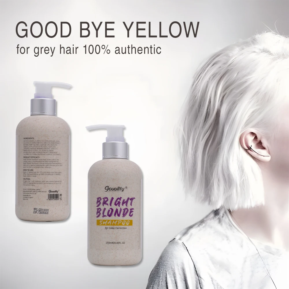 OEM Purple hair shampoo with private brand label cheap wholesale price for blonde color hair washing