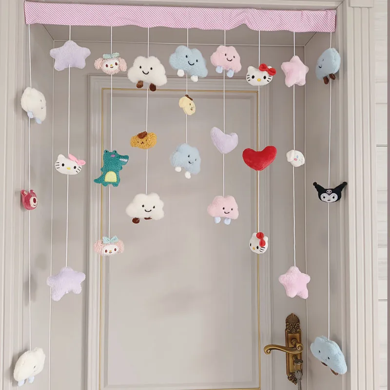 Harmony House Lovely Sweet Girl Heart Decorative Curtain Art Deco Style for Bedroom Living Room Garden Partition