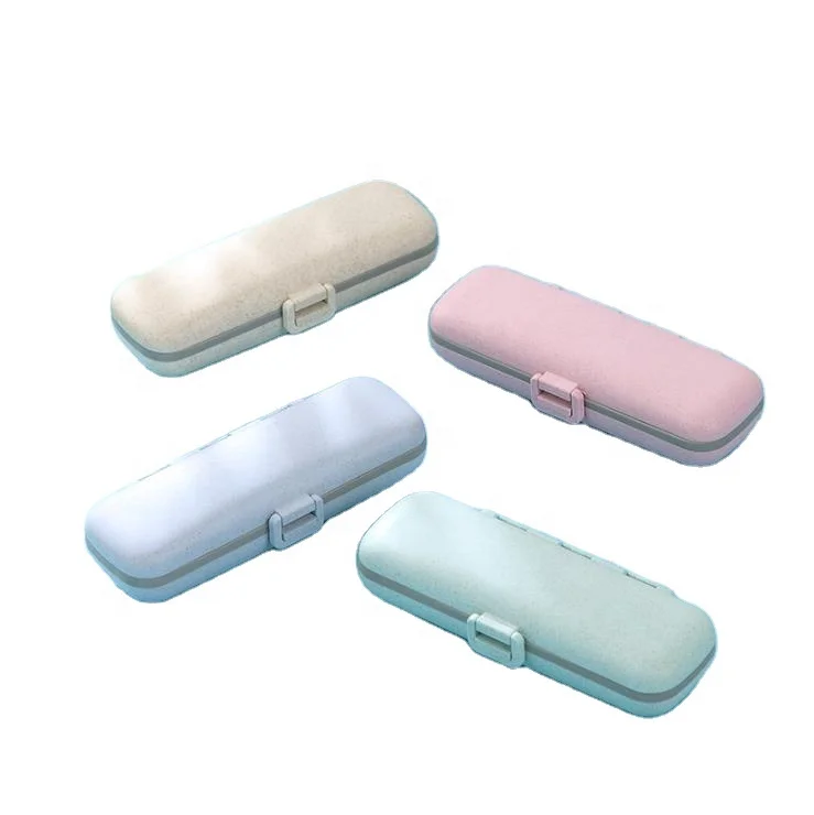 Biodegradable Food Grade Wheat Straw Plastic Pill Storage Box Organiser Travel Portable Medicine Pill Case Box with Dividers