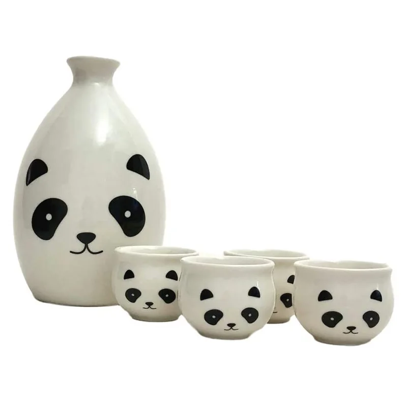 Popular Panda Raccoon Design Ceramic Sake Set