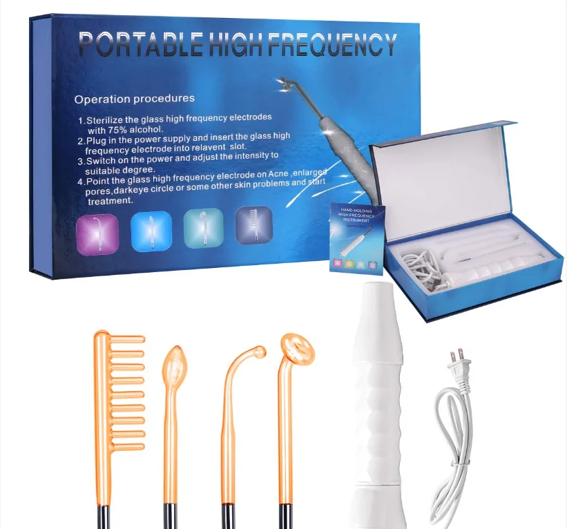 Wholesales Electrodes High Frequency Stick Electrode wand Facial Vacuum Therapy Body Care Machine Product
