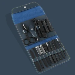 stainless steel Nail clippers Set 16pcs Manicure set curette Eyebrow scissors cuticle nipper