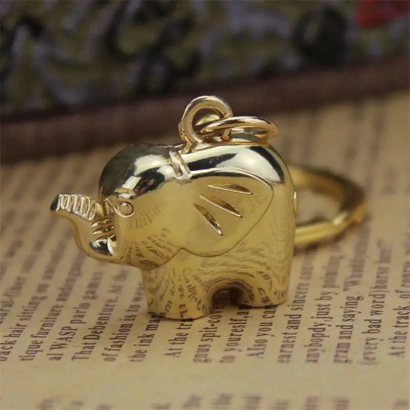 3D Fashion Lovely Pet Keychain Silver Color Gold Alloy Key Chain Souvenir Gifts Elephant Keychain