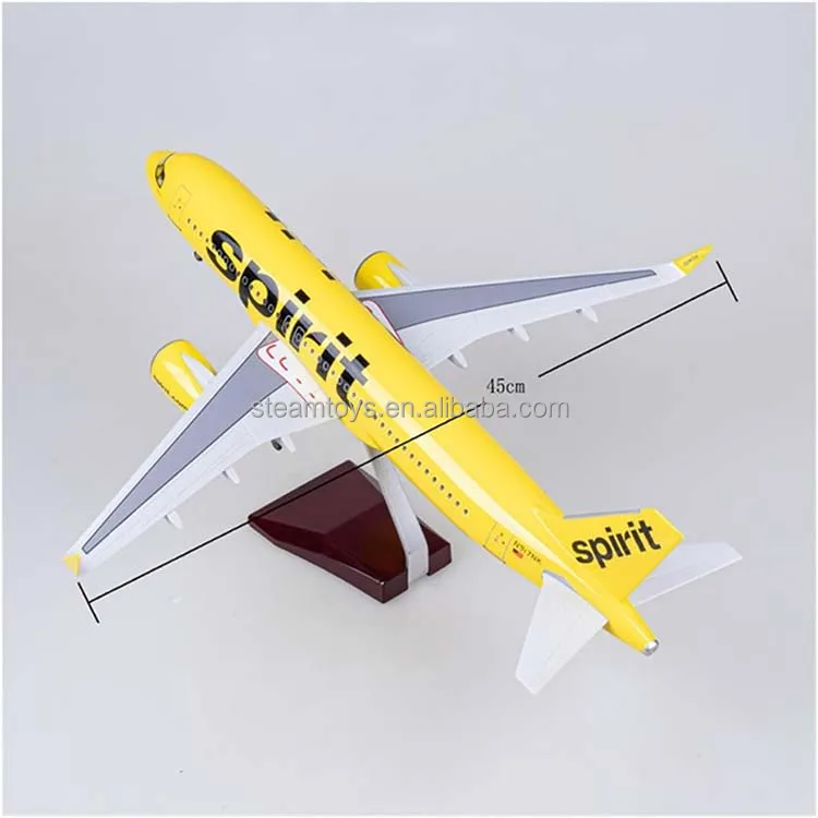Aviones a Escala 47CM Resin Aircraft Model with LED Light A320 American Spirit Airlines Model Plane from Chinese Wholesaler