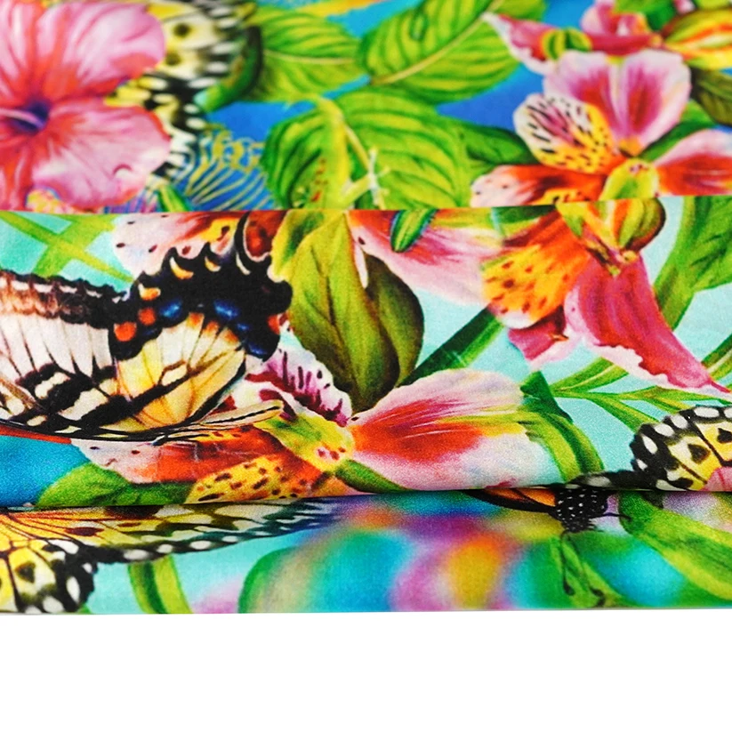 Fashion style cotton poplin 60s botanical garden leaf floral printed fabrics for girl dress