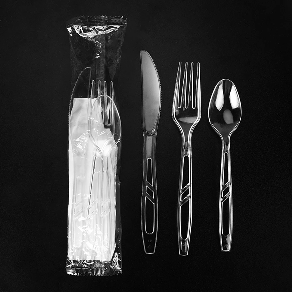 High quality disposable cutlery flatware sets plastic spoons forks