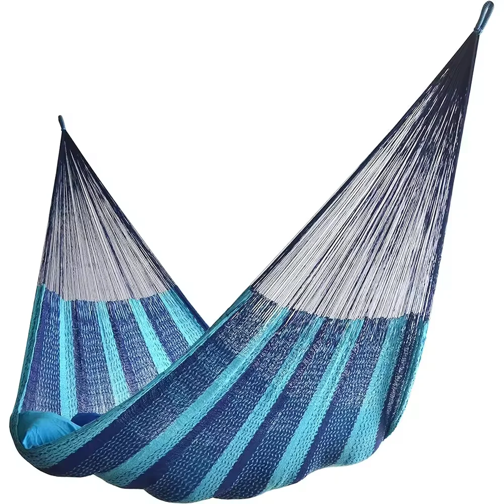 WK Factory Supply Outdoor Portable Camping Garden Comfortable Durable 201D Nylon Hammock Swings up to 550lbs with Tree Straps