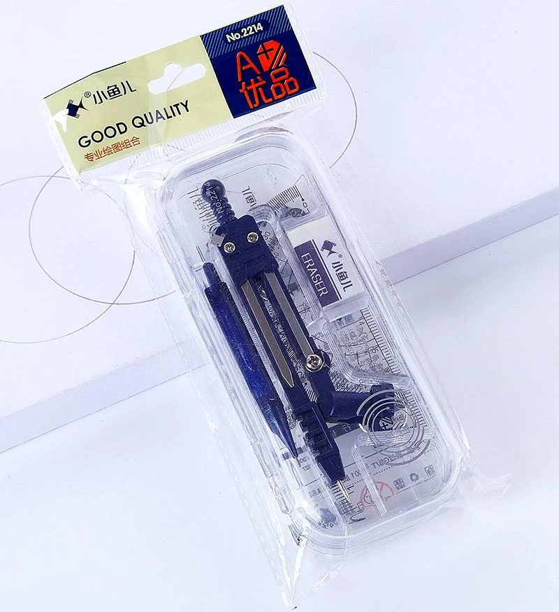 Набор из 7 предметов для рисования компасы, профессиональные компасы для рисования, набор с запасными линейками, ластик для детей