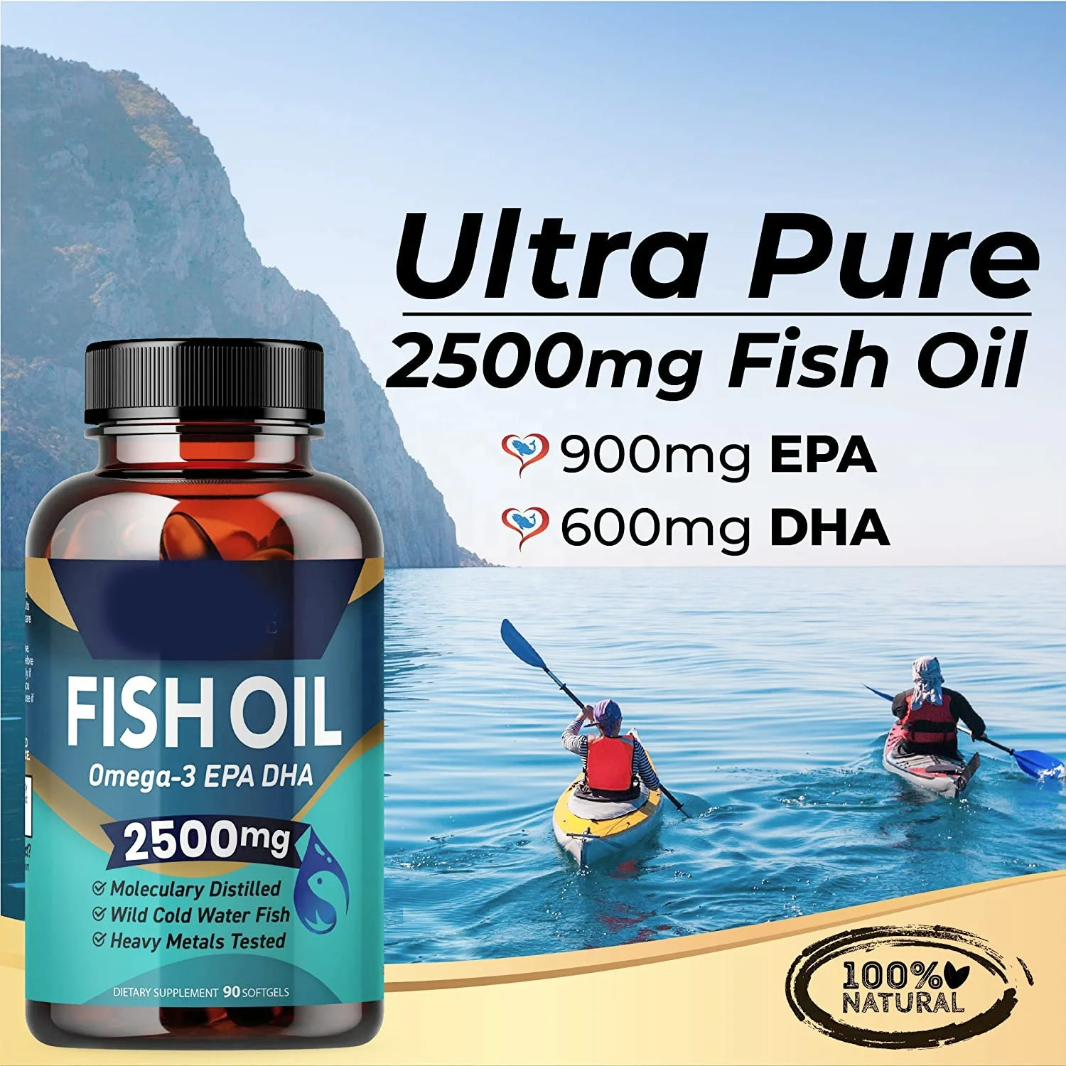 High quality EPA DHA fish oil omega 3 softgel capsule