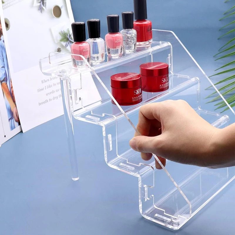 Custom Clear Acrylic Display Riser Stand Perfume Organizer Holder And Storage Rack