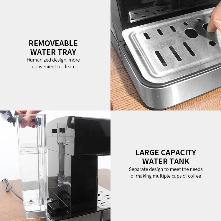 Maker Machine Automatic Pressure Gauge Electric High-quality 15 Bar Cappuccino Espresso Maker Machine