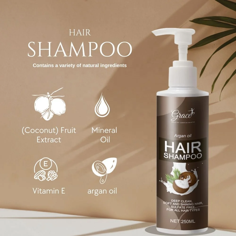 Private label Hair Smooth Silky Deep Nourish Strengthen Broken Hair coconut Argan Oil Wig Care Hair Masque Conditioner Shampoo