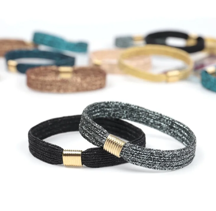 
Metallic mixing colors basic design fashion hair tie 