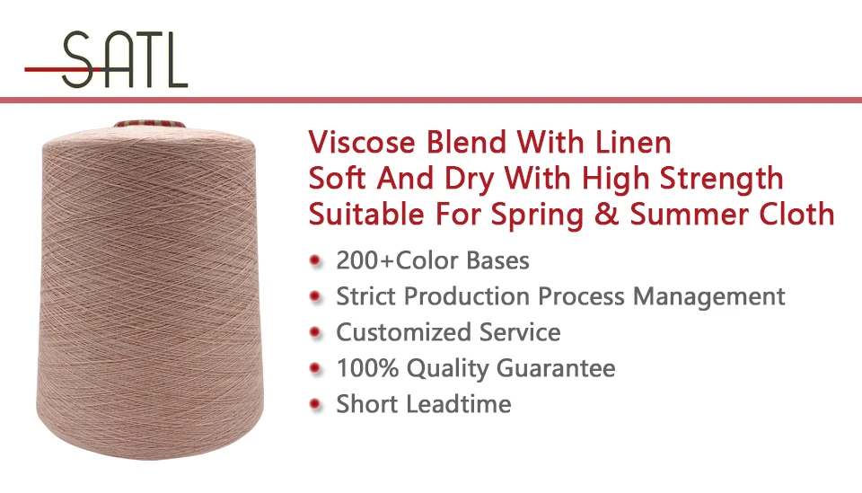 Wholesale  2/32s 87% Viscose 13% Linen Blended Yarn For Spring Knitwear