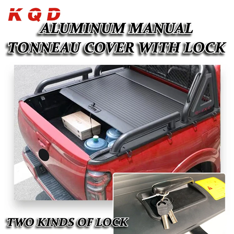 Truck Accessories Waterproof Manual Hard Bed Covers Pickup Retractable Aluminum Manual Tonneau Cover with Lock