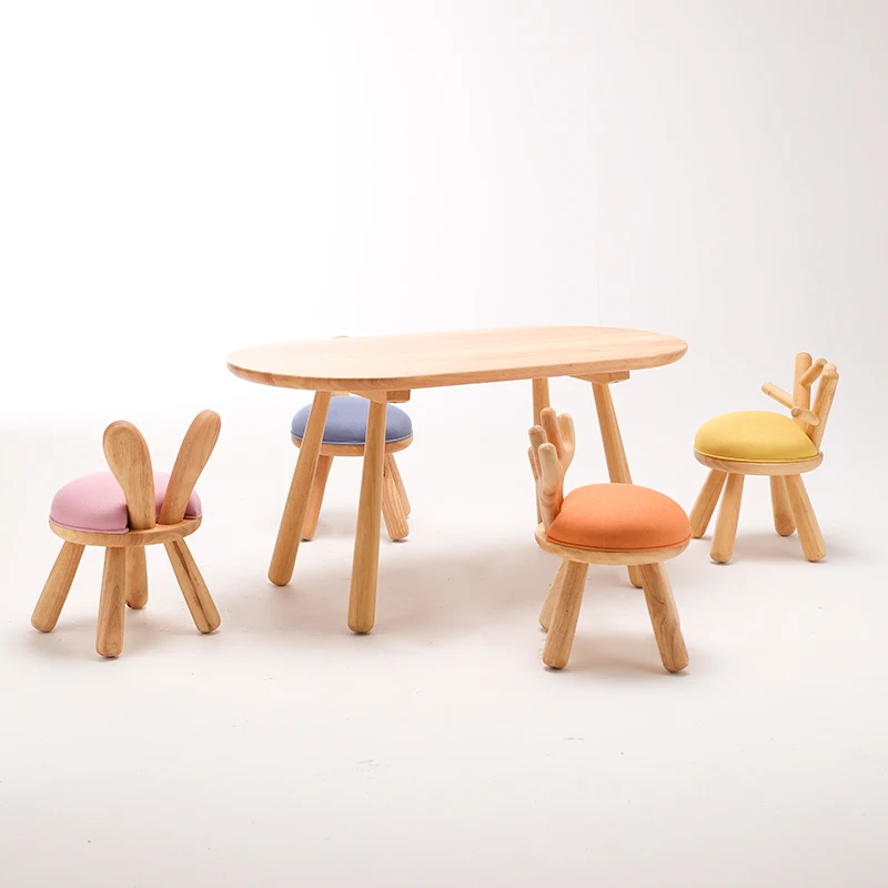 Детский стол для чтения из массива дерева учебный детский сад спинка стула сменный низкий стул умный