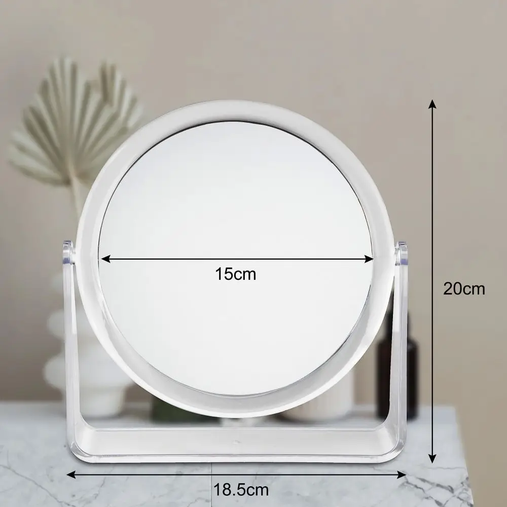 Bathroom Shaving Mirror Rotating Table Vanity Cosmetic Dressing Table Circle Mirror Two Sided Magnifying Makeup Mirror