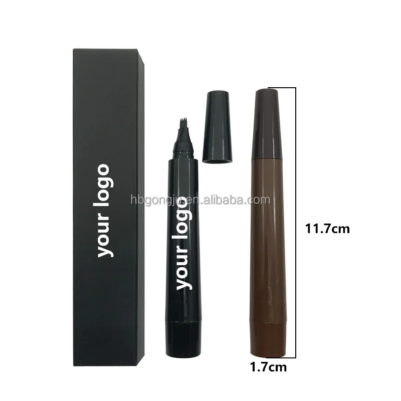 Wholesale long lasting waterproof Tattoo 4 Forks liquid eyebrow pencil with private label low MOQ