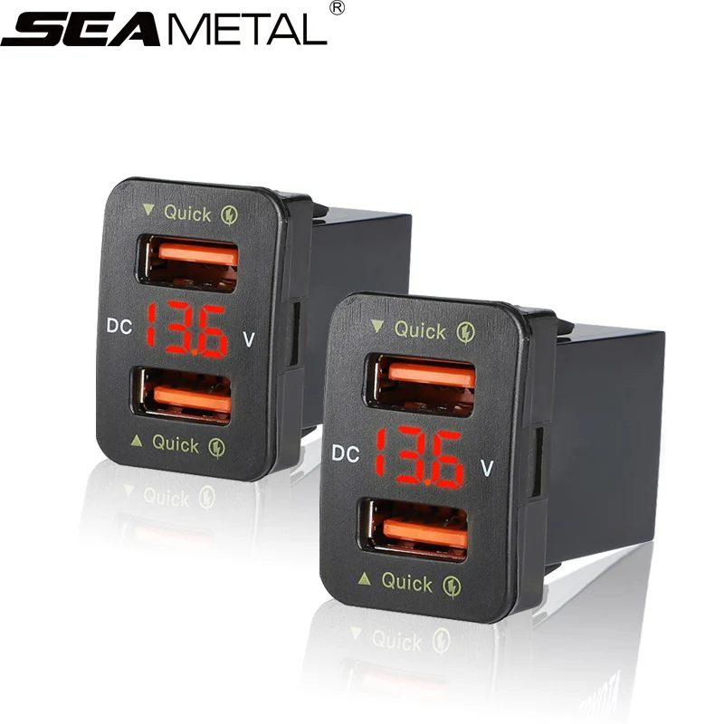 2 USB Port Auto Adapter LED Voltmeter 12V 24V 4.2A Dual Usb Car Charger