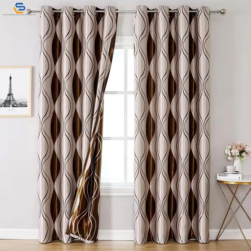 DDP Shipping for Living Room Hot Sale Folded Edge Blackout Curtains Tulle Curtains Printed Customized Patterns to Australia