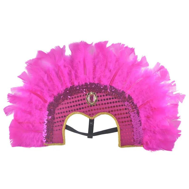 Mardi-Gras Carnival Costume Feather Headdress Halloween Cosplay Party Hair Accessories
