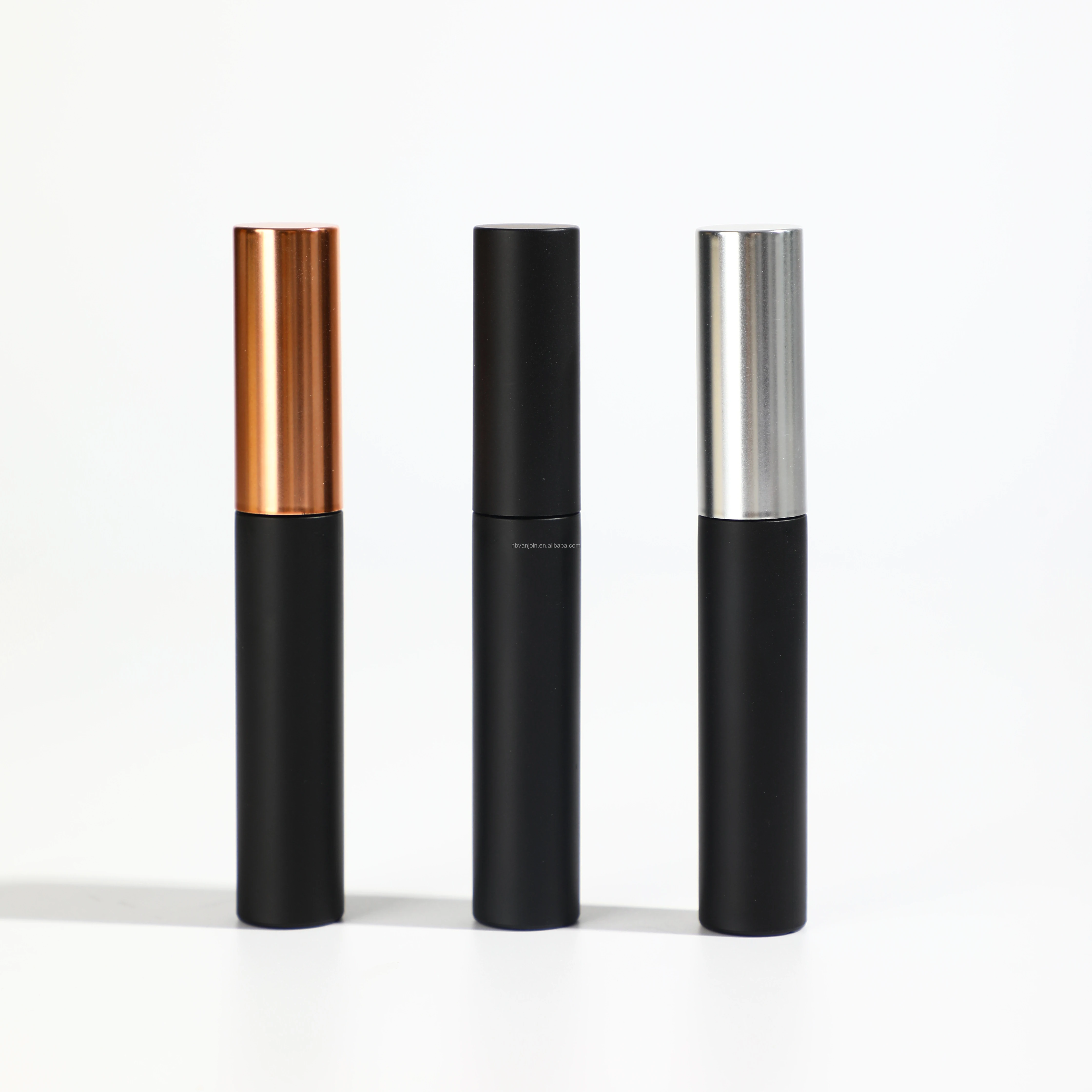 New Product Customized Logo Container PET Matt Black Empty Round Eyeliner Tube Mascara Tube 10ml