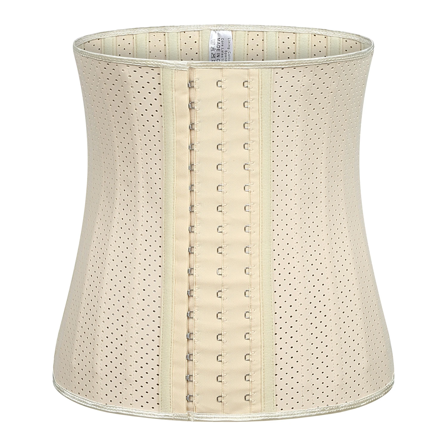 Shaperisfree Private Label 30cm breathable mesh hole corset 25 steel bone latex waist trainers with costomized 6 lines hooks