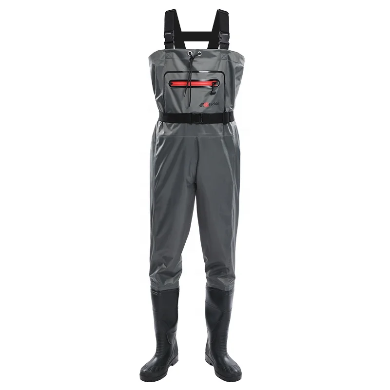 Wader fishing pants  waterproof wear resistant Boots PVC Chloroprene rubber OEM Customized  Polyester knitted fabric Breathable