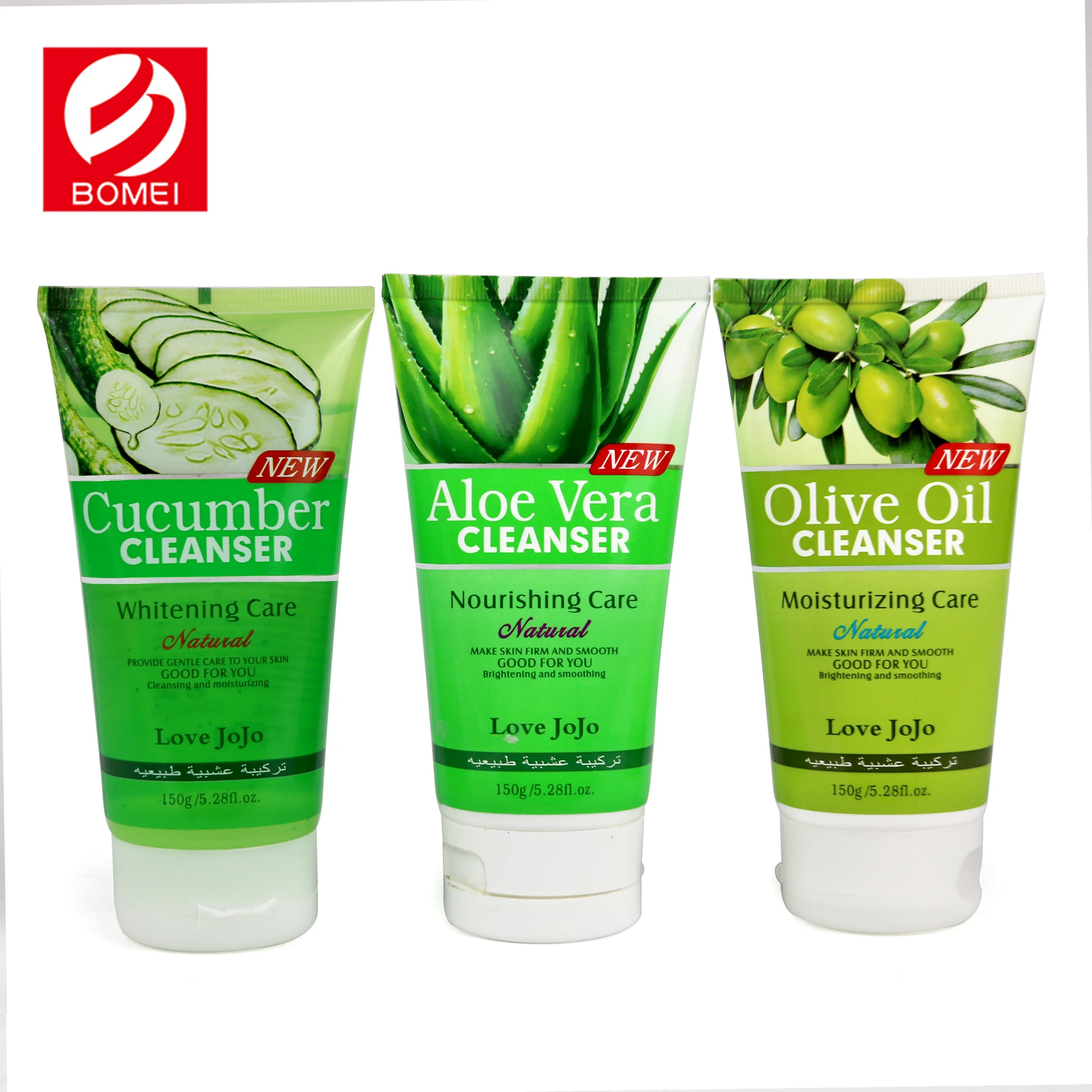
Private label aloe vera olive oil nourishing face wash facial cleanser 