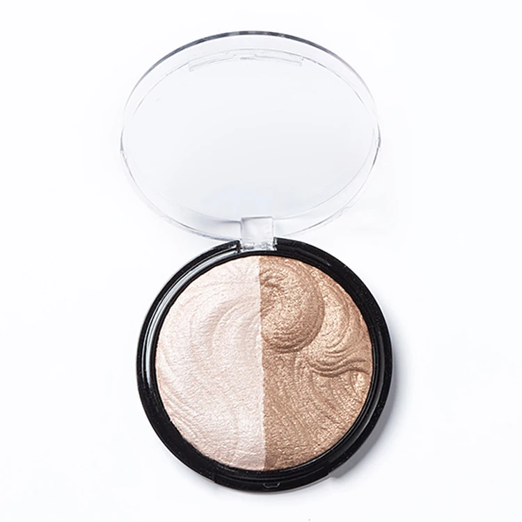 2 colors Baked Powder High Pigment  Glitter Private Label Highlight Blush Bronzer Powder