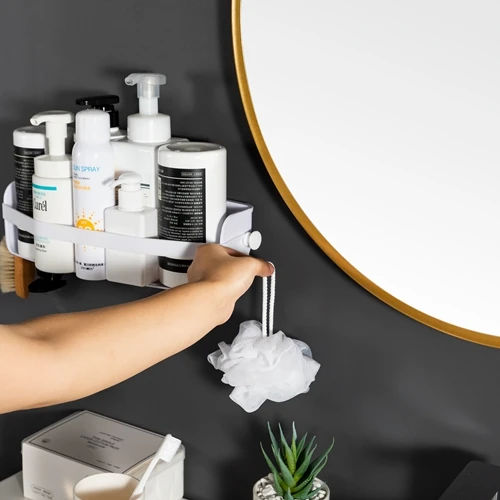 Durable Without Falling Off Wall Drain Corner Bathroom Rack Shelf