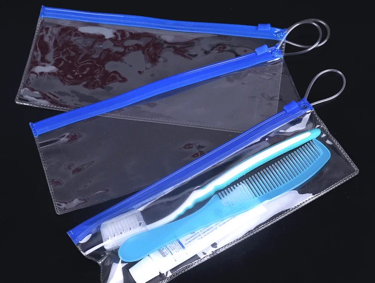 Wholesale High Quality PVC Clear Custom Toothpaste Bag with Logo Printing