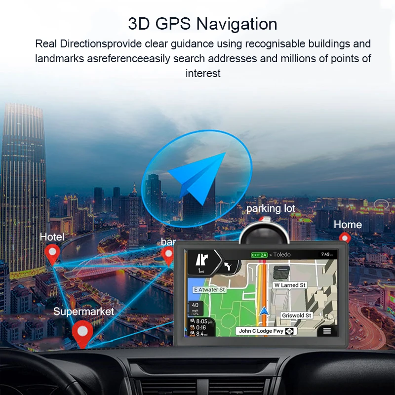Portable Truck Van Car Driving gps navigation 7 Inch 8GB 256M Capacitive Touchscreen camping car gps navigator Europe map sat