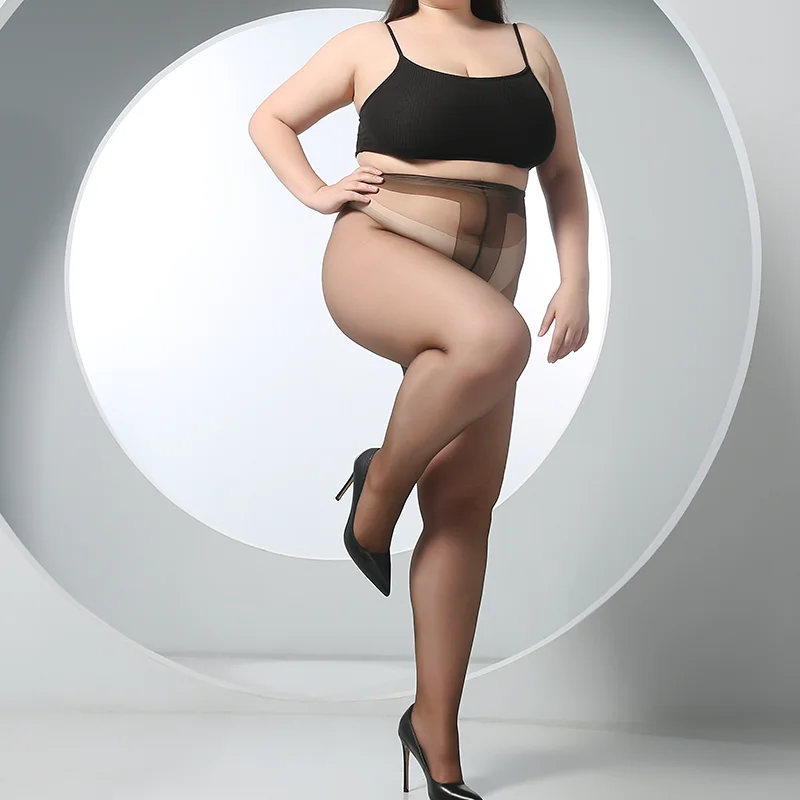 8D Ultrathin Transparent Pantyhose Plus Size T Crotch Tights Pantyhose