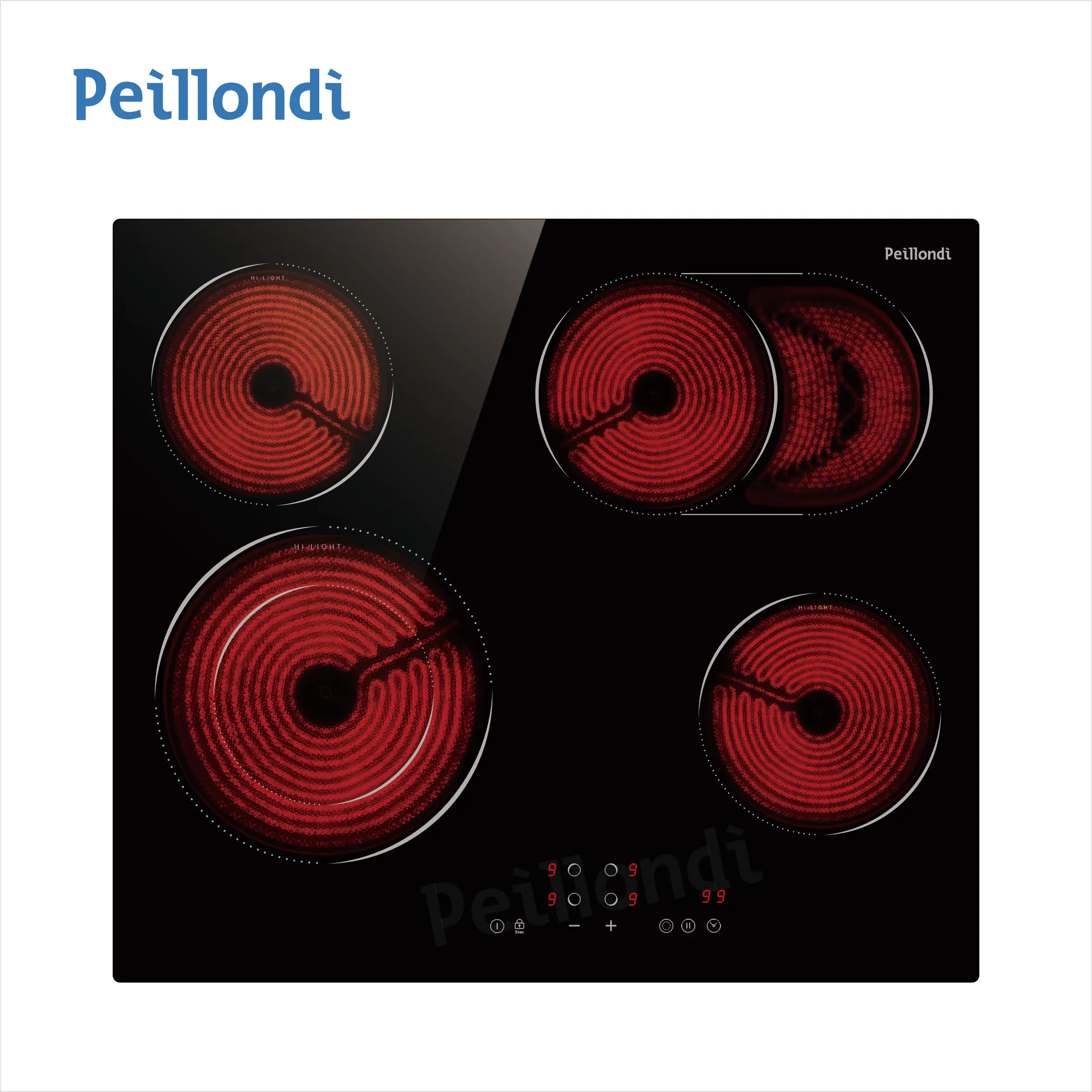 Oval ring 6600W Touch control Europe standard CE CB RoSH oval ring electric stove ceramic cooktop infrared cooker 4 burners