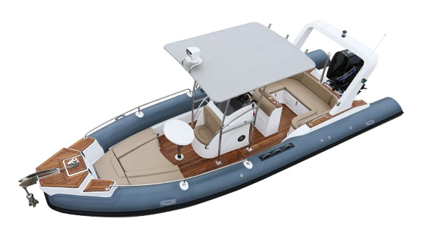 China Hot Sale RIB 760 Rigid Hull Hypalon Inflatable Fiberglass Rib Boat with Outboard Motor for Sale