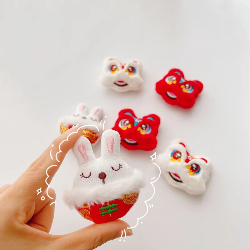 Women Skirt Pants Jeans Clip Pins Cartoon Chinese New Year Dancing Lion Lovely Clothing Accessories Plush Bag Brooch Decor Gift