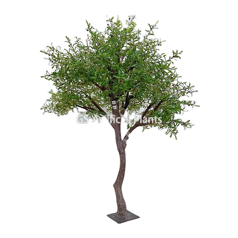 Artificial olive green leaves plant decor in home tree branch simulation plant artificial olive trees