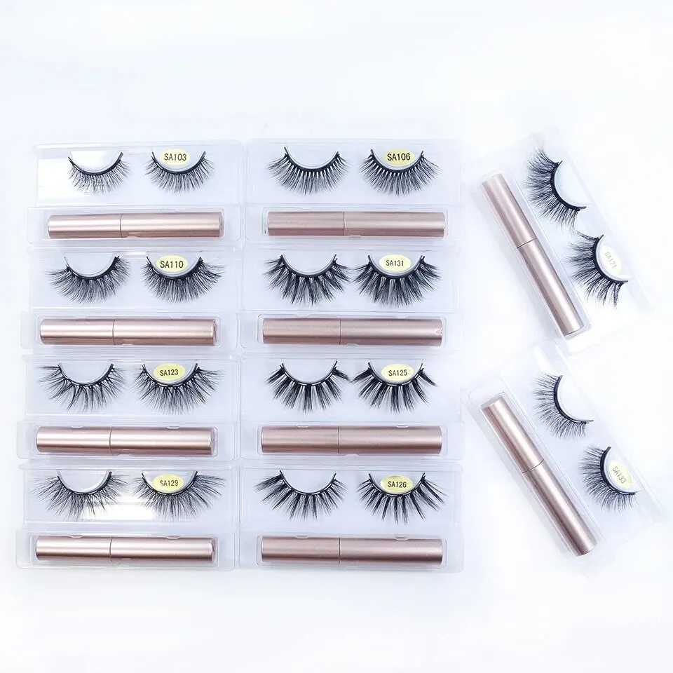 Factory Supply Wholesale Magnetic Eyelashes with Magnetic Lashes Glue of Natural Soft Faux Mink Lashes Makeup Lashes
