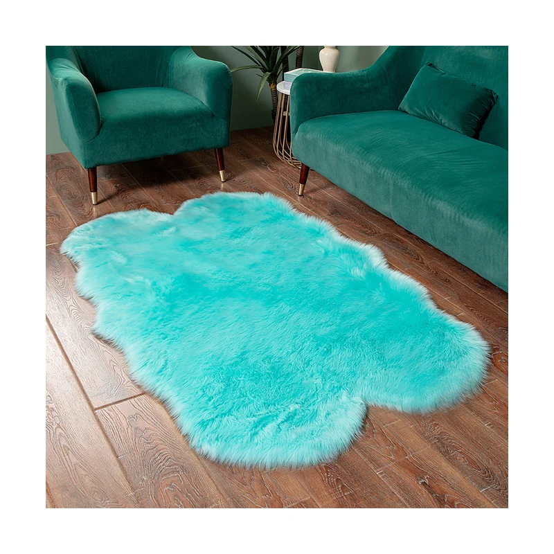 Китайский ковер для комнаты декоративный круглый белый из овчины искусственного меха