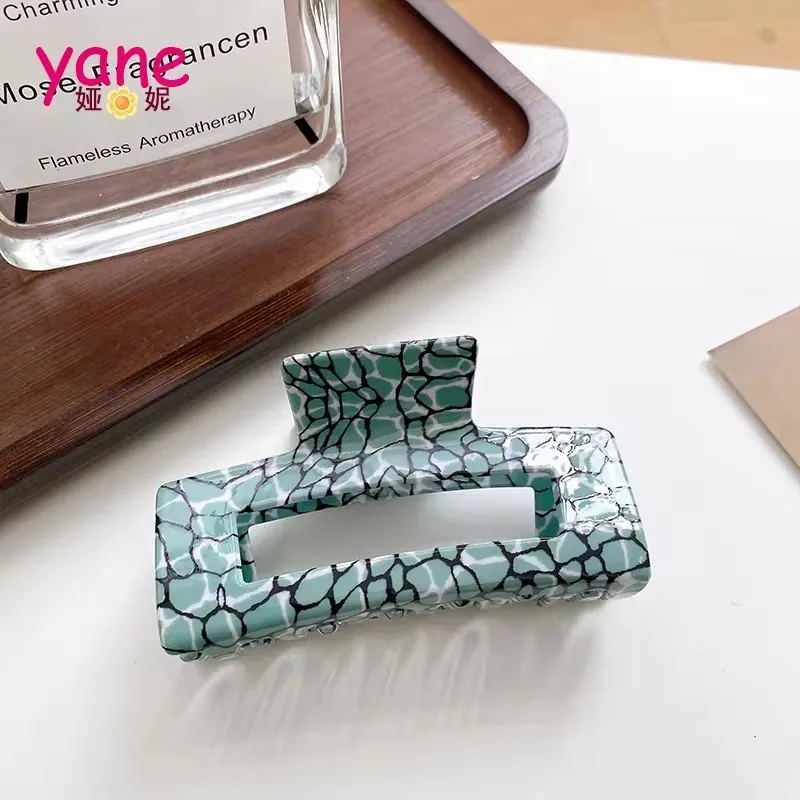 New arrival Hair clips Acetic acid imitate printing process hair claw disc shark clip