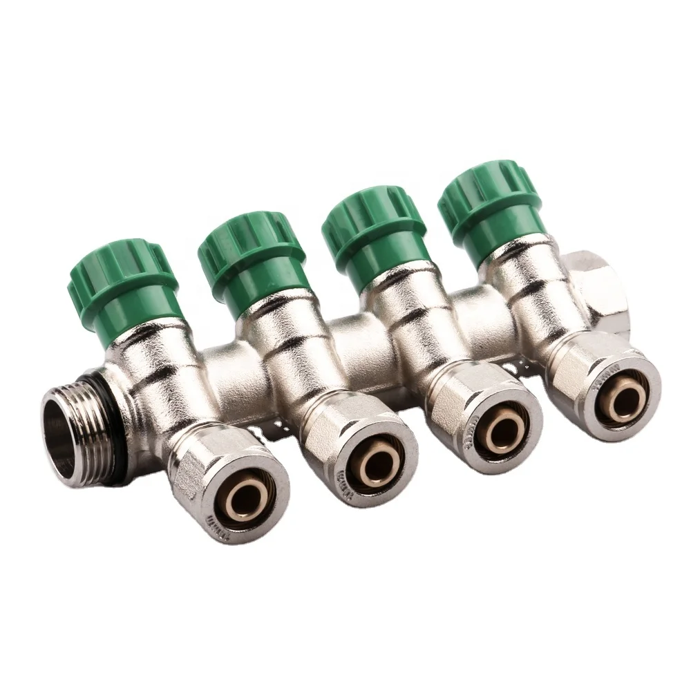 High Quality 4 Way Water Brass Manifold For Floor Heating System Billet Manifold