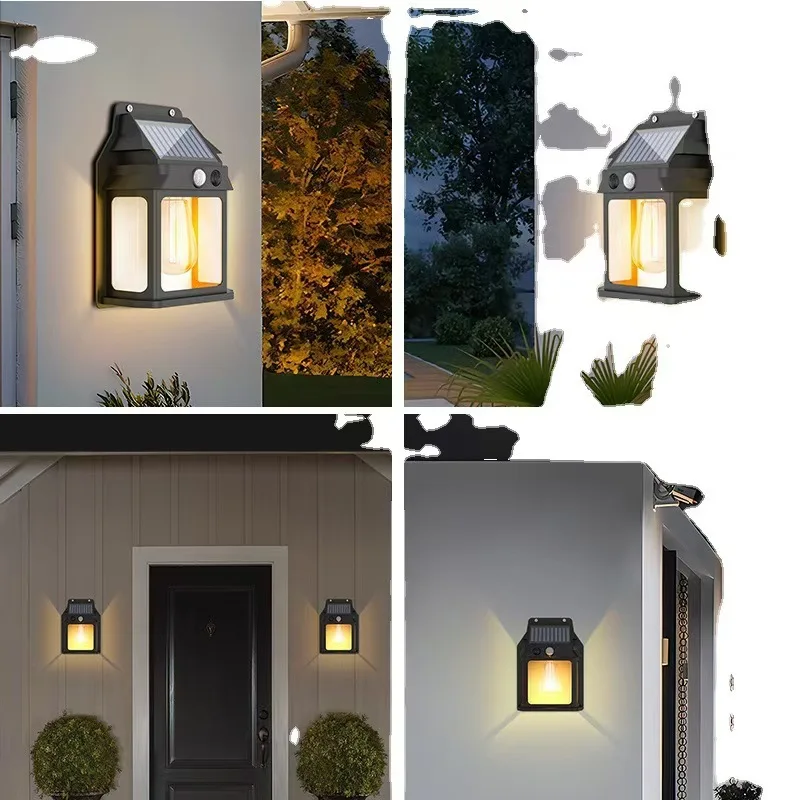 Wholesale High Quality Tungsten Wire Warm Light Outdoor Solar Wall Lights Waterproof Solar Wall Bright Lights Outdoor