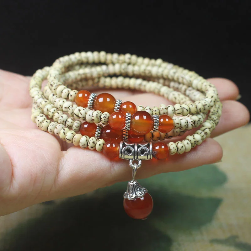 CLBX Star Moon Bodhi Piece Beads Mini Multi Loop Hand Chain Bracelet Star Moon Bodhi Seed Art Play Beads Buddha Beads Wholesale