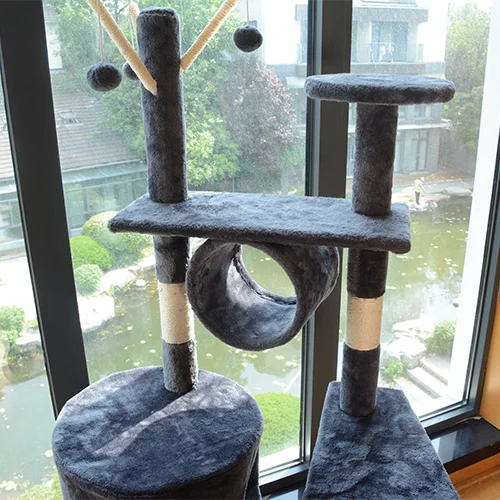 Large Cat Climbing Frame Cat Nest Scratching Post Sword Hemp Rope Short Plush Four Seasons Soft Pet Play Cat Tree